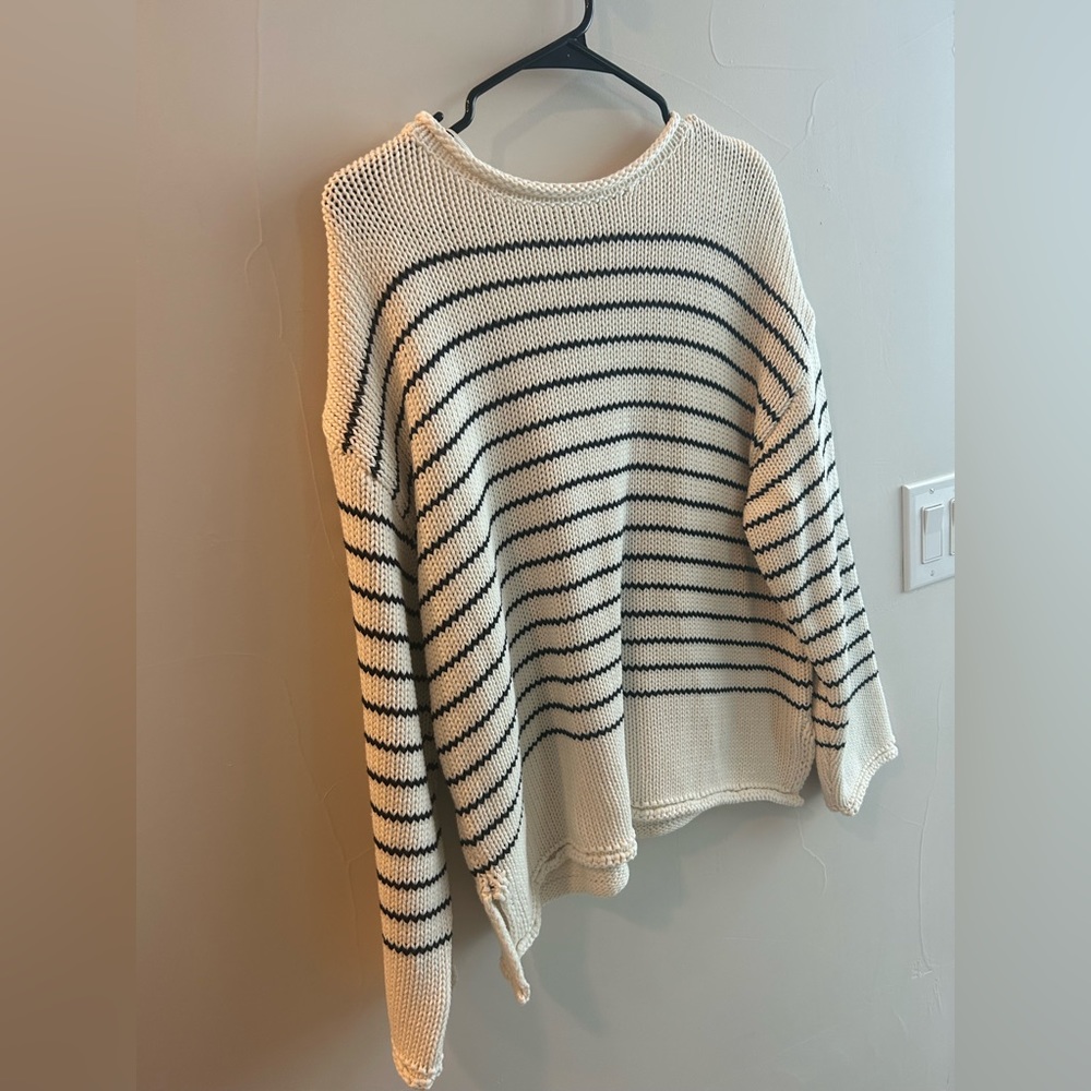 Black and white striped sweater